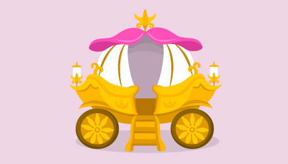 可爱的童话马车矢量素材(AI/EPS/PNG)