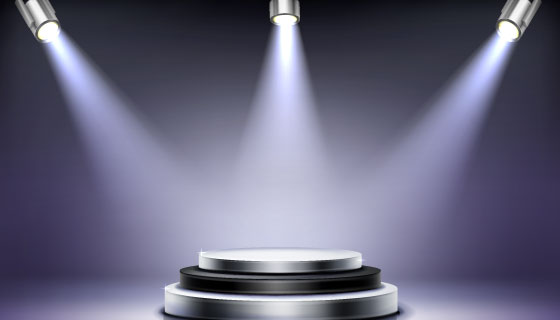 聚光灯和圆形舞台矢量素材(EPS)