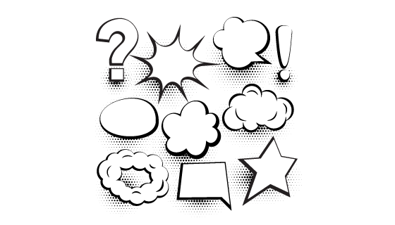 卡通风格黑白漫画气泡矢量素材(EPS)