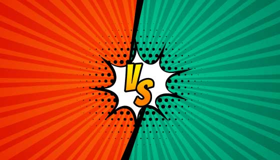 漫画风格双方对抗vs矢量素材(EPS)