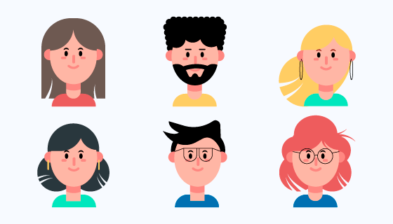 扁平风格人物头像矢量素材(AI/EPS/PNG)