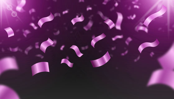 逼真的粉色彩带纸屑矢量素材(AI/EPS)