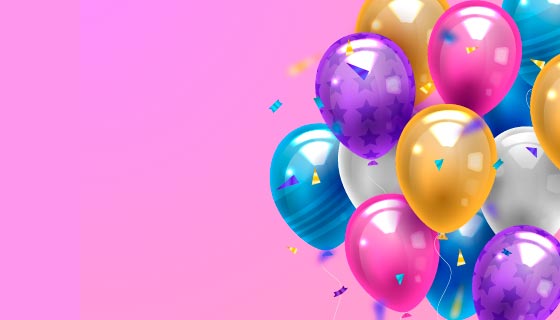 逼真多彩的气球背景/壁纸矢量素材(AI/EPS)