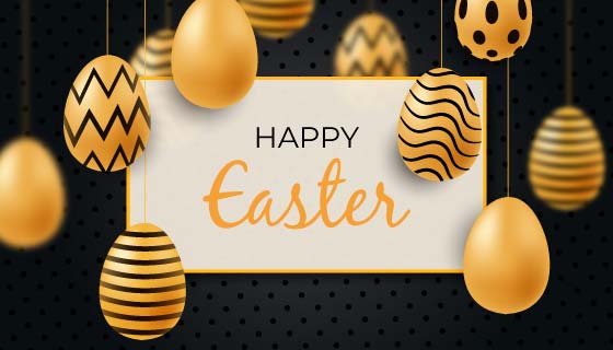 金色复活节彩蛋矢量素材(AI/EPS)