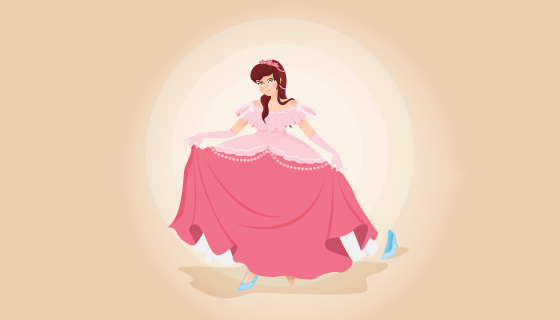 提裙子的灰姑娘公主矢量素材(AI/EPS)