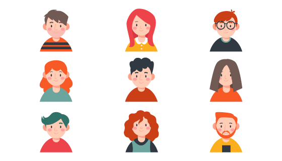 扁平风格人物头像矢量素材(AI/EPS/PNG)