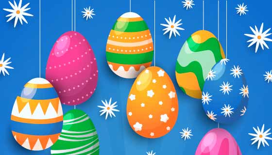 彩蛋挂饰复活节快乐矢量素材(AI/EPS)