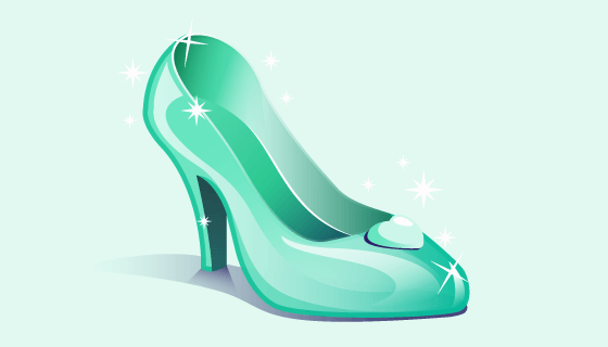 绿色闪耀的水晶鞋矢量素材(AI/EPS/PNG)