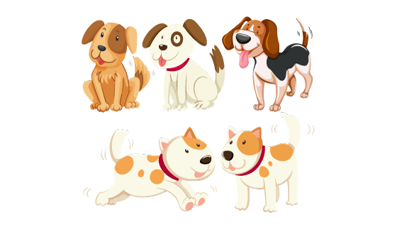 可爱的小狗矢量素材(EPS/PNG)