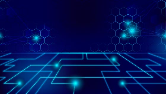 蜂窝和直角线条科技背景矢量素材(AI/EPS)