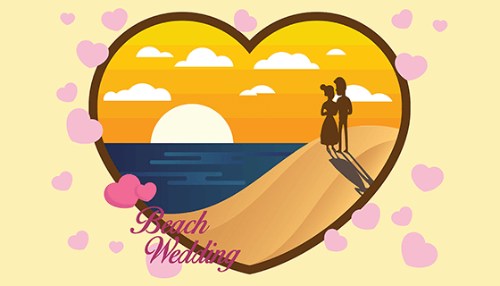 海滩婚礼背景矢量素材(EPS/SVG)