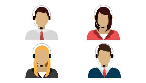 扁平风格客服人员头像矢量素材(EPS/PNG)