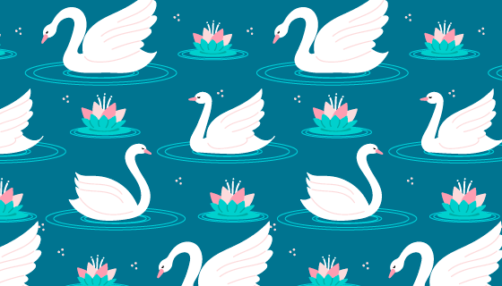 无缝的天鹅图案背景矢量素材(AI/EPS)