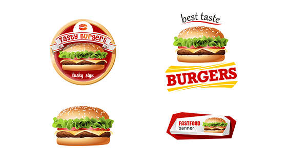 逼真的汉堡矢量素材(EPS)