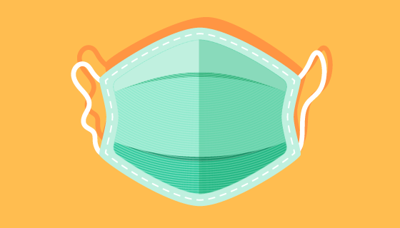 扁平风格医用口罩矢量素材(AI/EPS/PNG)