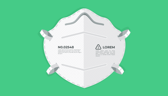 扁平风格医用口罩矢量素材(AI/EPS/PNG)