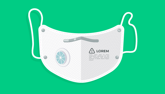 扁平风格医用口罩矢量素材(AI/EPS/PNG)