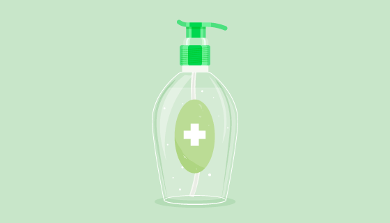 扁平风格免洗洗手液矢量素材(AI/EPS/PNG)