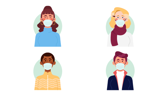 带着口罩的人们矢量素材(AI/EPS/PNG)