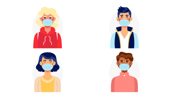 带着口罩的人们矢量素材(AI/EPS/PNG)