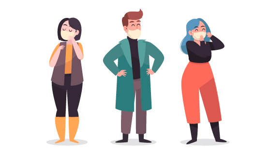 带着口罩的人们矢量素材(AI/EPS/PNG)