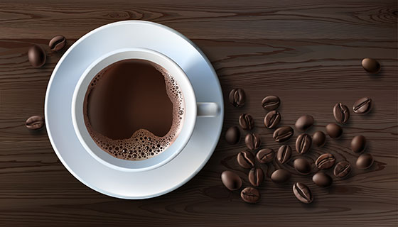 咖啡和咖啡豆矢量素材(EPS)