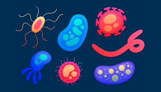 手绘风格不同形状的病毒矢量素材(AI/EPS/PNG)