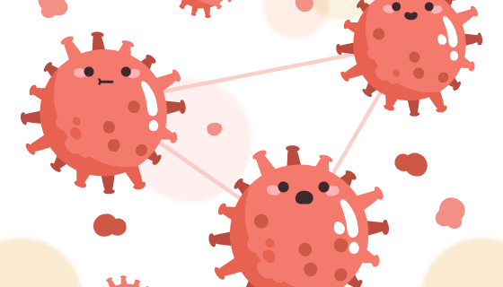 手绘冠状病毒细菌矢量素材(AI/EPS)