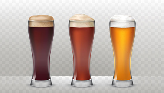 啤酒和啤酒杯矢量素材