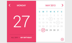 红色风格日历PSD源文件