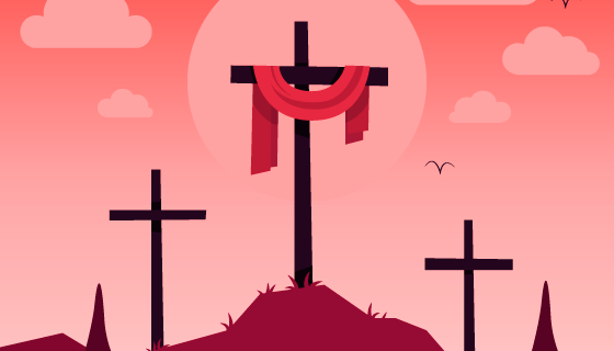 山上的十字架设计圣周矢量素材(AI/EPS)