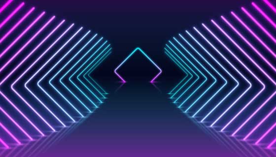 炫彩霓虹灯背景矢量素材(AI/EPS)