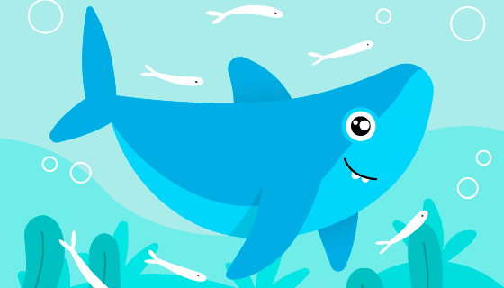 可爱的鲨鱼宝宝矢量素材(AI/EPS)