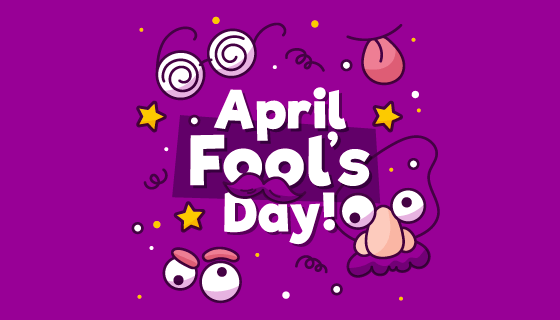 手绘紫色愚人节矢量素材(AI/EPS)