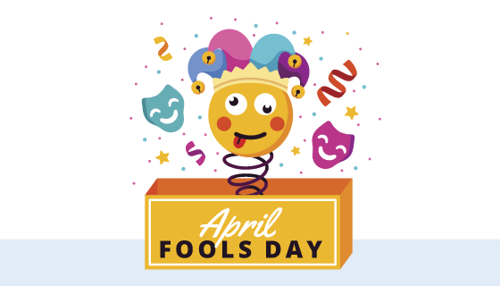 盒子里弹出的小丑愚人节矢量素材(AI/EPS)