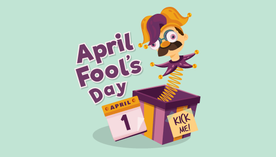 盒子里弹出的小丑愚人节矢量素材(AI/EPS)