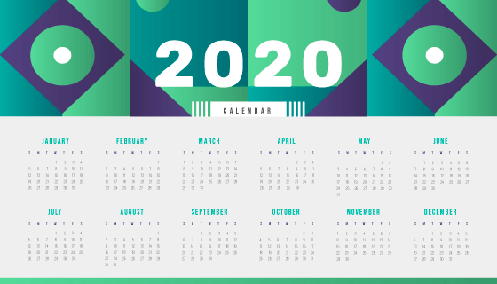 抽象几何设计2020年日历矢量素材(AI/EPS)