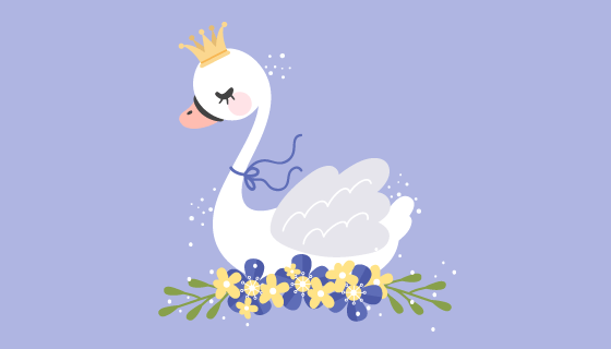 害羞的天鹅公主矢量素材(AI/EPS/PNG)