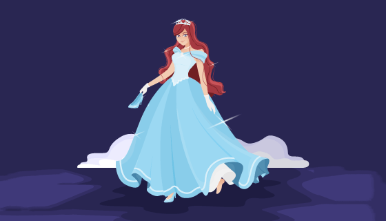 漂亮的灰姑娘公主矢量素材(AI/EPS)