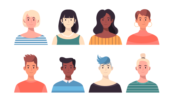 扁平风格人物头像矢量素材(AI/EPS/PNG)