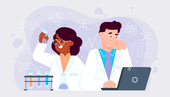 正在工作的科学家矢量素材(AI/EPS)