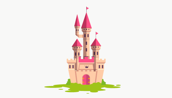 简单的童话城堡矢量素材(AI/EPS/PNG)