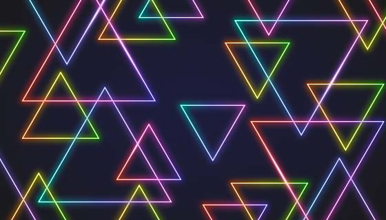炫彩的三角形霓虹灯背景矢量素材(AI/EPS)