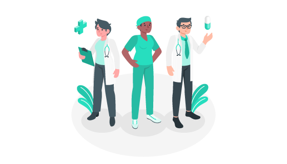 扁平风格的医生矢量素材(AI/EPS)