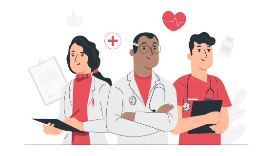 扁平风格的医生矢量素材(AI/EPS/PNG)