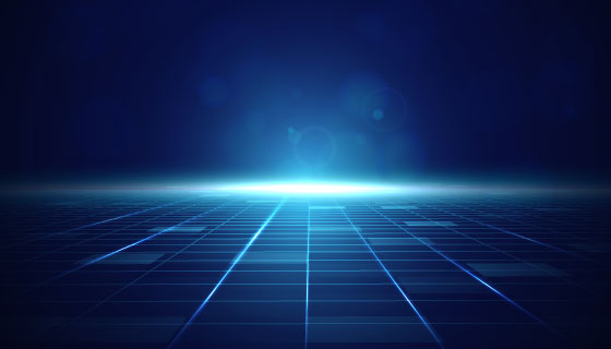 地平线上升起的蓝光科技背景矢量素材(AI/EPS)