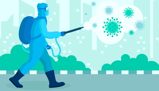 正在消毒的人们矢量素材(AI/EPS)