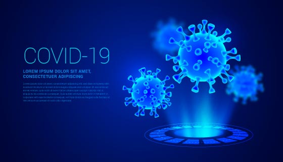 逼真的冠状病毒全息图背景矢量素材(AI/EPS)