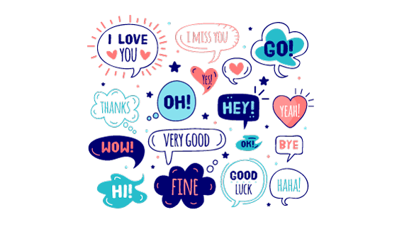 各种语言可爱气泡矢量素材(AI/EPS/PNG)