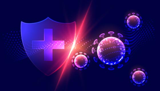 新型冠状病毒防护概念设计矢量素材(EPS)